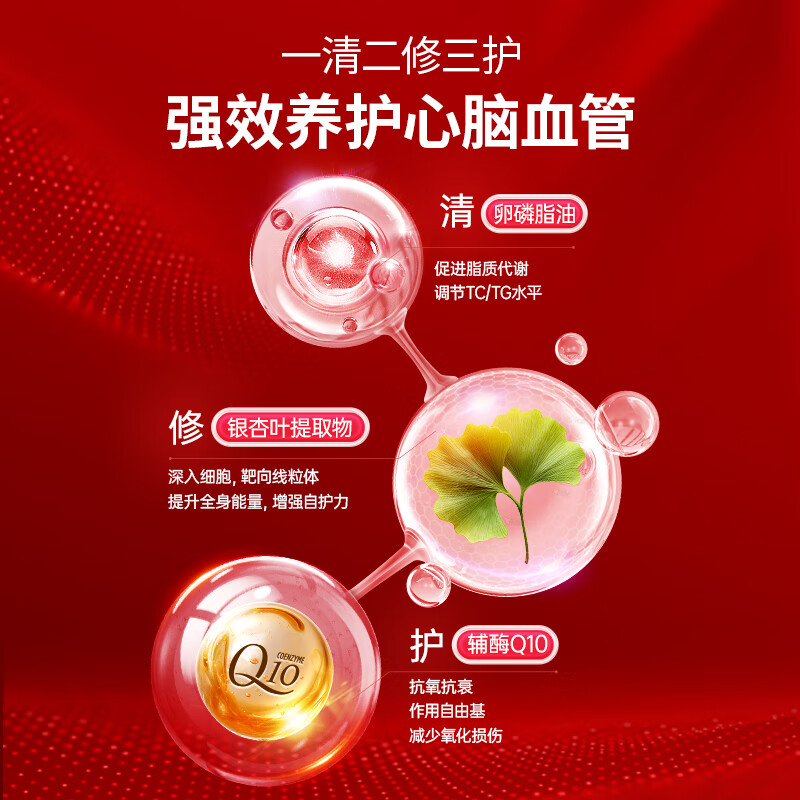 萊特維健【年货送礼】辅酶Q10plus护心降胆固醇银杏卵磷脂提升认知护心脑 【护心补脑降胆固醇】200粒/瓶