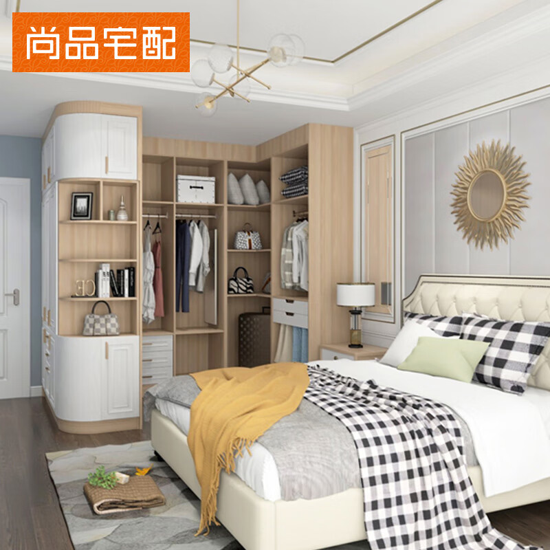 衣帽间一门到顶整体卧室衣柜家装家俱 定制金(具体价格以设计方案为准