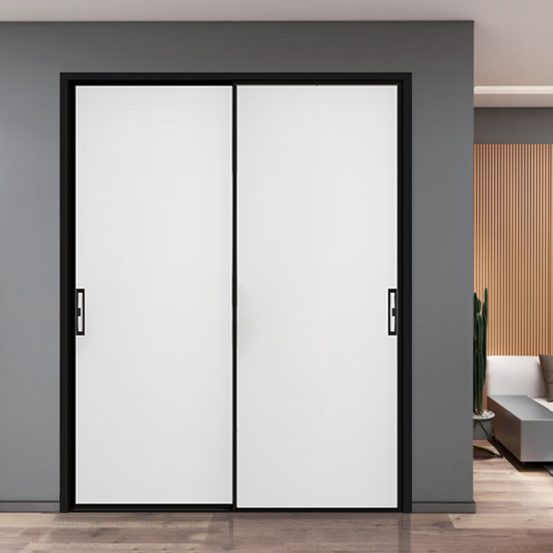 卡汐沐隔断墙房间分隔推拉门 极窄厨房推拉门三联动吊轨移门阳台客厅