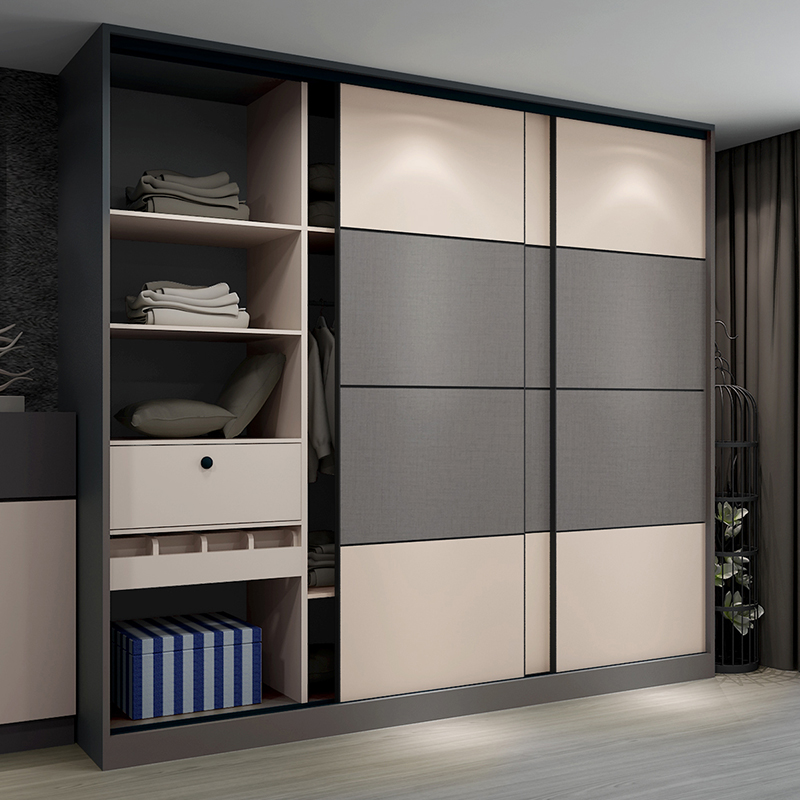 樱笋时移门壁橱实木衣柜推拉移门现代简约卧室衣柜门壁橱柜滑动移门