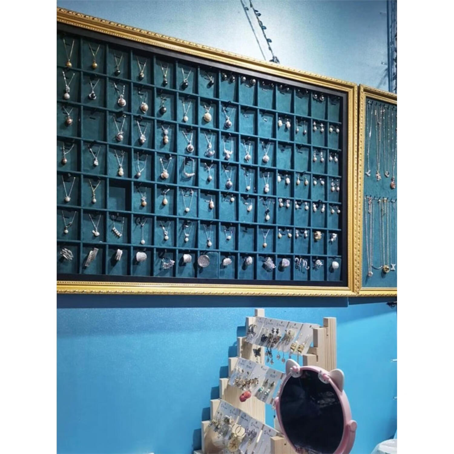 项链展示架挂墙 饰品展示架饰品首饰耳饰项链展示板架子项链架耳 金框