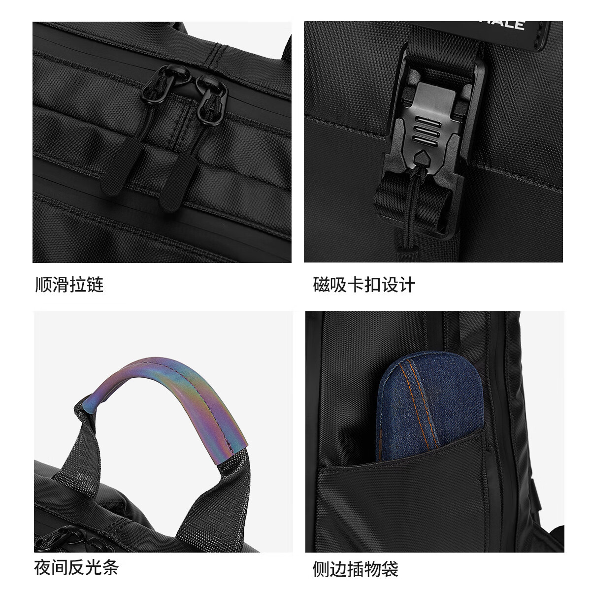 马克华菲男士双肩包潮牌休闲旅行户外旅游背包大学生笔记本电脑篮球背包 黑色(可装17寸本本)