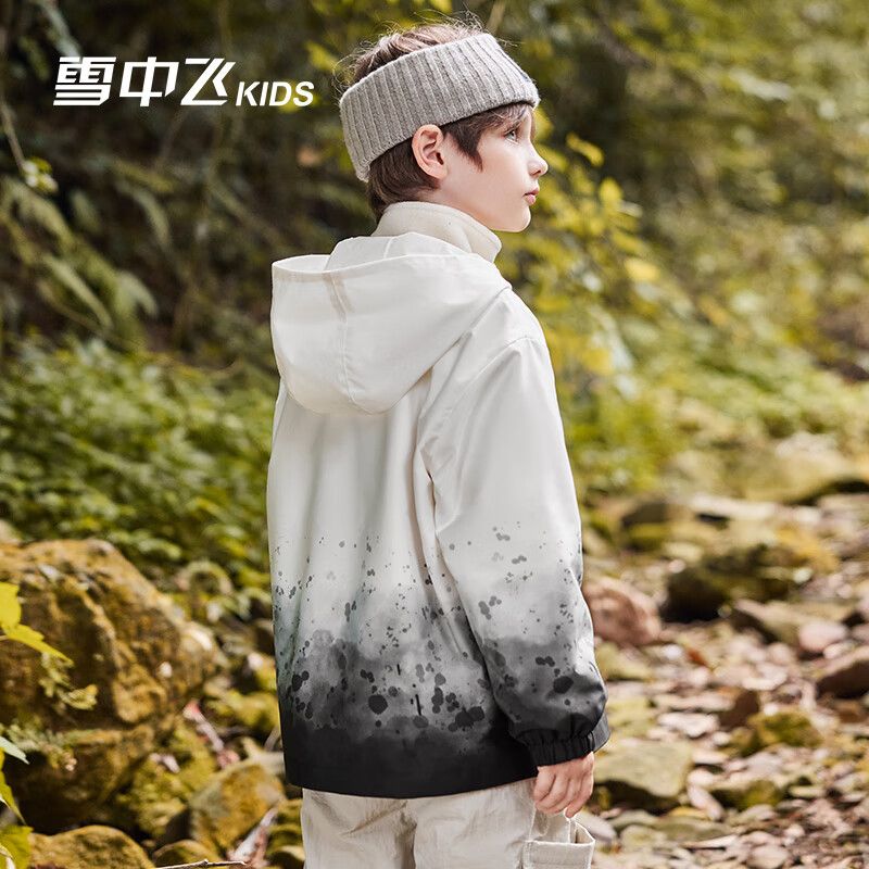 雪中飞kids春冬新款男女童三合一户外登山两件套保暖外套 黑色0451 150