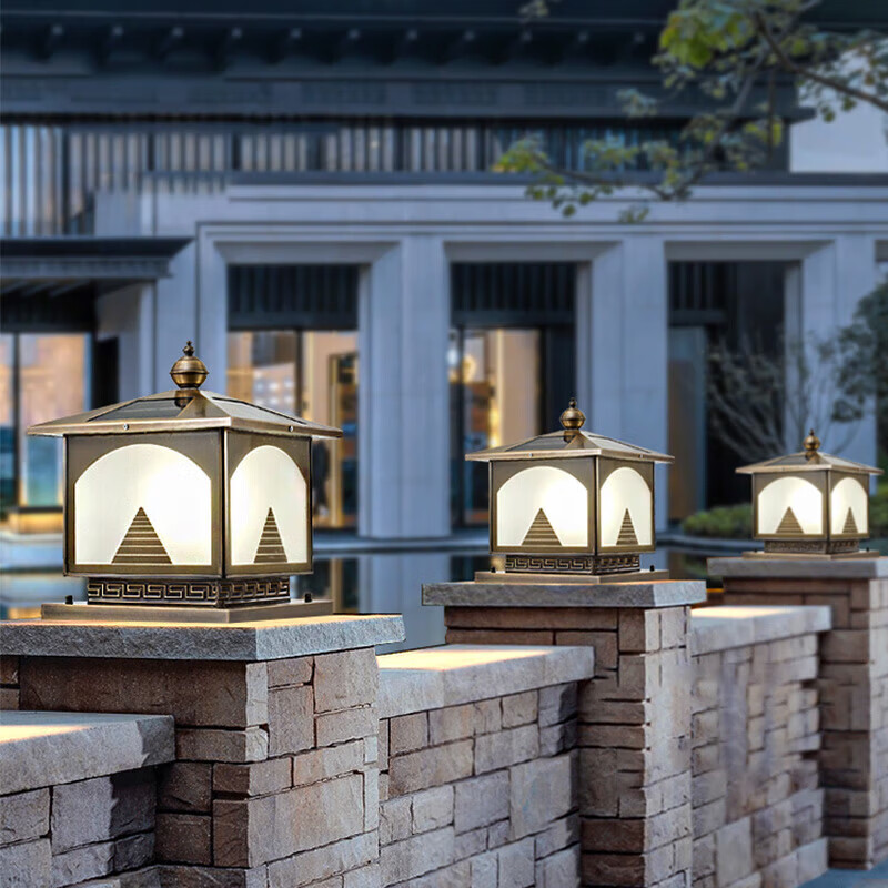 哲弘地太阳能户外柱头灯欧式别墅水大门柱子接电款围墙门柱庭院灯