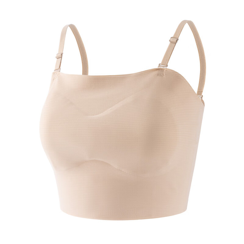 裹胸式内衣女大胸显小les帅t防震运动学生抹胸裹胸背心吊带塑胸 白色 XL (116-130斤)