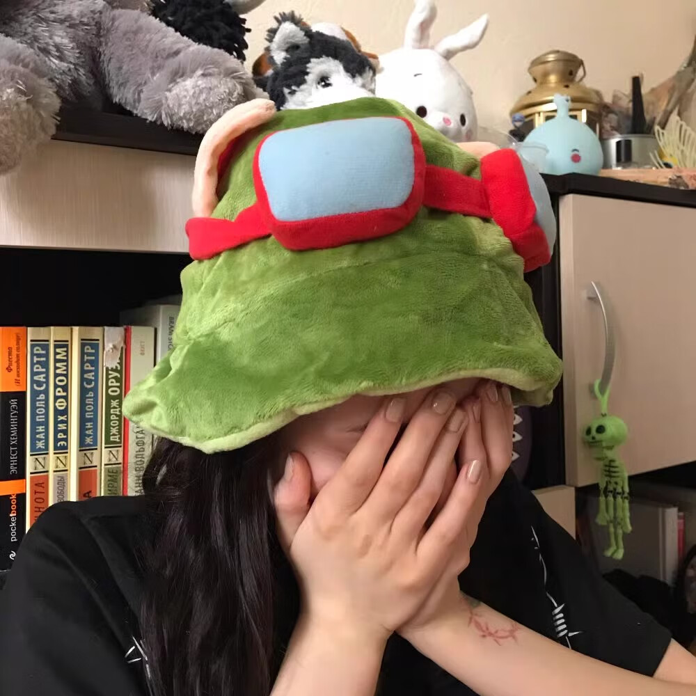 阿猫顿提莫帽子cosplay帽子男女周边毛绒帽冬天保暖防寒礼物 提莫帽子