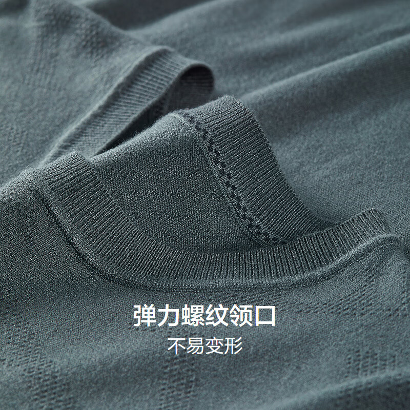红豆针织衫男【薄款可机洗】25春季新款轻商务丝柔针织打底衫男上衣 茴香绿G2 XL 180/96A 推荐70-77公斤
