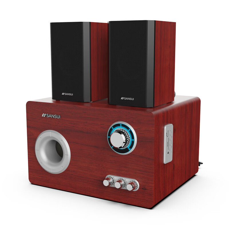 山水82C藍牙音箱電腦電視手機通用音響2.1低音炮多媒體環(huán)繞立體聲辦公家用 82C黃花梨木紋