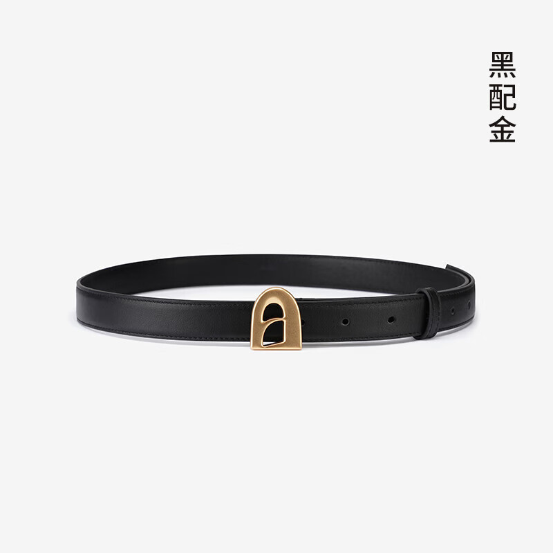 拉菲斯汀（La Festin）头层牛皮皮带女士2025新款夏天配裙子真皮腰带女 613752 黑配金