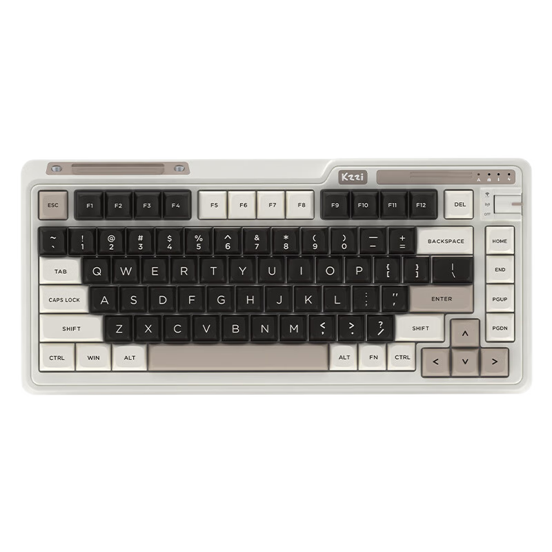 珂芝（KZZI）珂芝K75 Lite办公游戏机械键盘 有线无线蓝牙三模连接 支持热插拔 RGB灯光 2.4g驱动连接 电竞柯芝 K75Lite星岩灰-彩虹轴