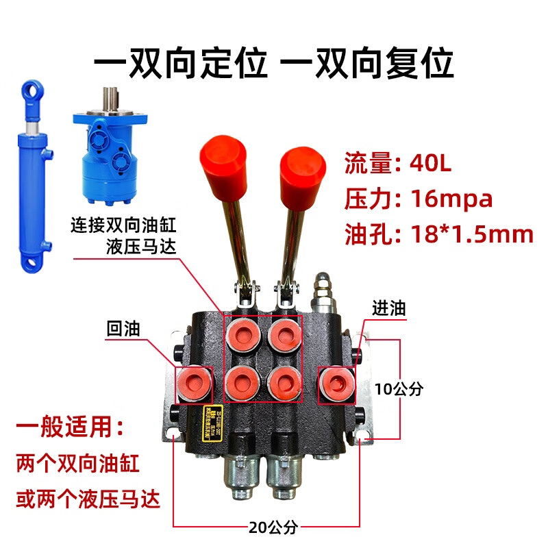 康泽润和 zs-118多路阀手动换向阀液压分配器一至四联带溢流阀控制