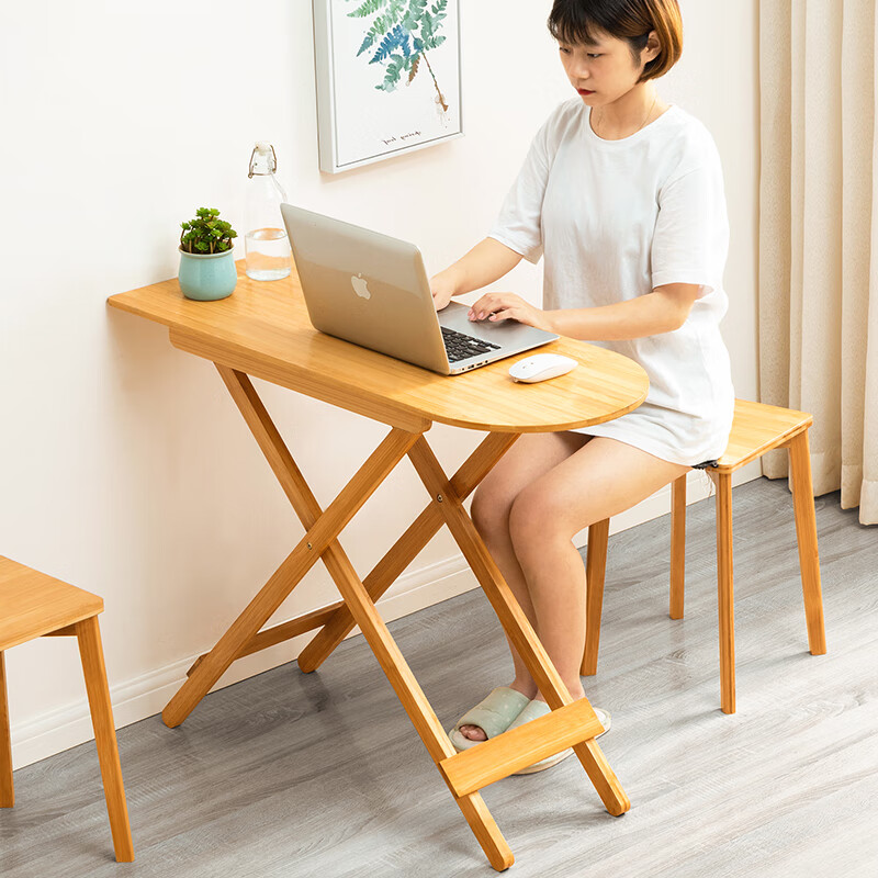 木马人家用免安装电脑桌现代简约写字桌椅笔记本电脑简易客厅可折叠