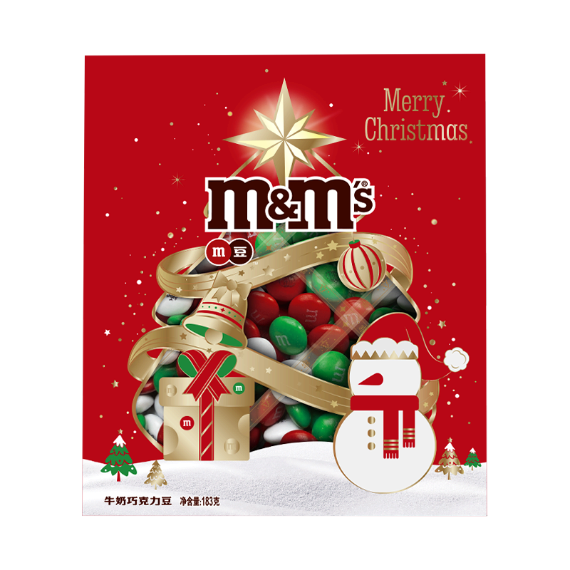 食芳溢圣诞节限定牛奶巧克力糖果圣诞树礼盒圣诞礼物 mms圣诞树限定