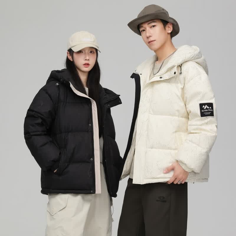 雪中飞新款情侣款短款立领保暖羽绒服时尚简约休闲舒适炫酷潮流 黑色|8056 M 170/88A