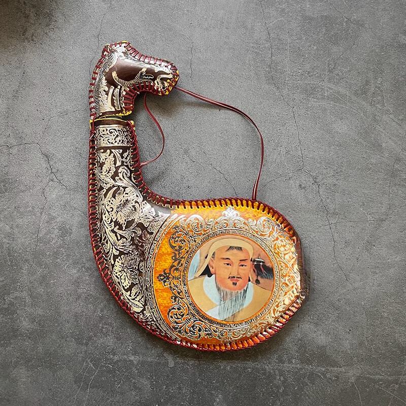 蒙古皮囊酒壶 蒙古族特色皮囊酒壶空壶马头民族风