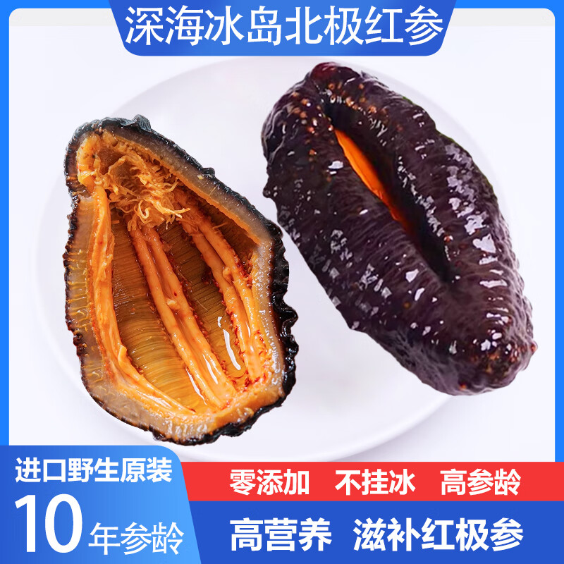 冰岛北极红参整只即食海参冰鲜进口红极参加拿大俄罗斯野生原装参 10
