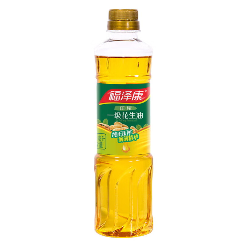 福泽康小瓶500ML压榨一级花生油 食用油 粮油 商用礼品油 500ml*24瓶