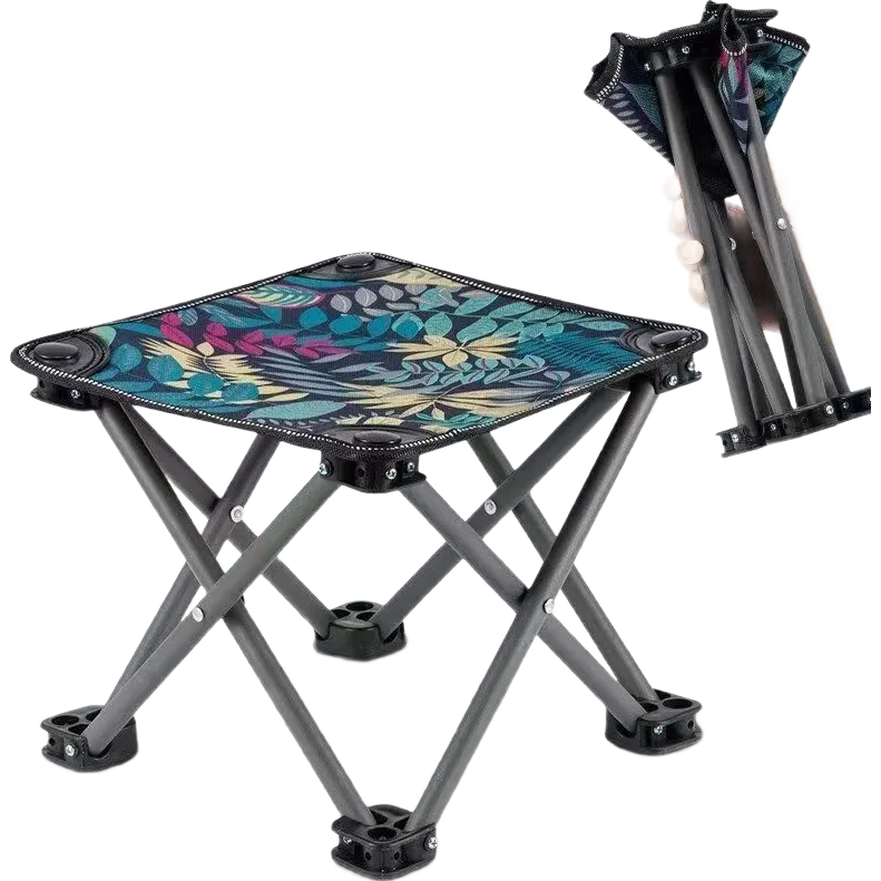 爆品椅子板凳小椅子户外钓椅马扎钓鱼便捷多功能超轻四角凳子马扎 户外小马扎-枫叶蓝色