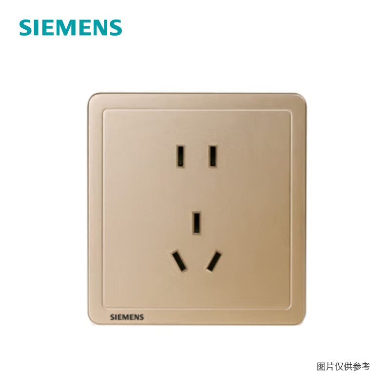 西门子 睿绎系列 面板插座 5ub14143nc03 致典日曜金10a 二三极插座,t