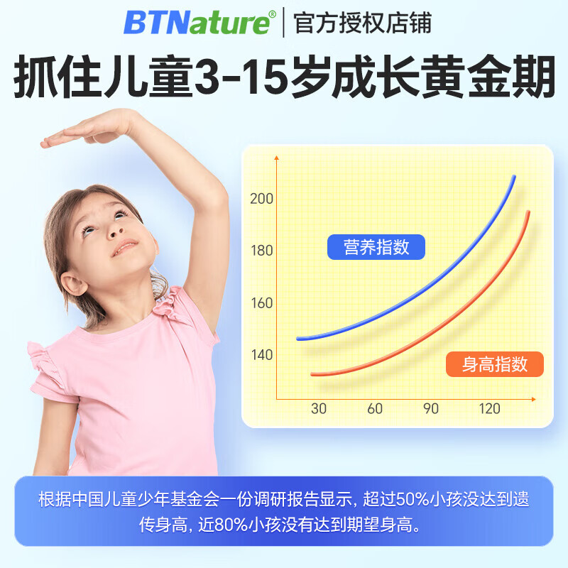 BTNature贝特恩儿童成长奶粉学生高钙DHA叶黄素乳铁蛋白3到15岁以上强免疫 【抓住孩子成长黄金期】2罐装