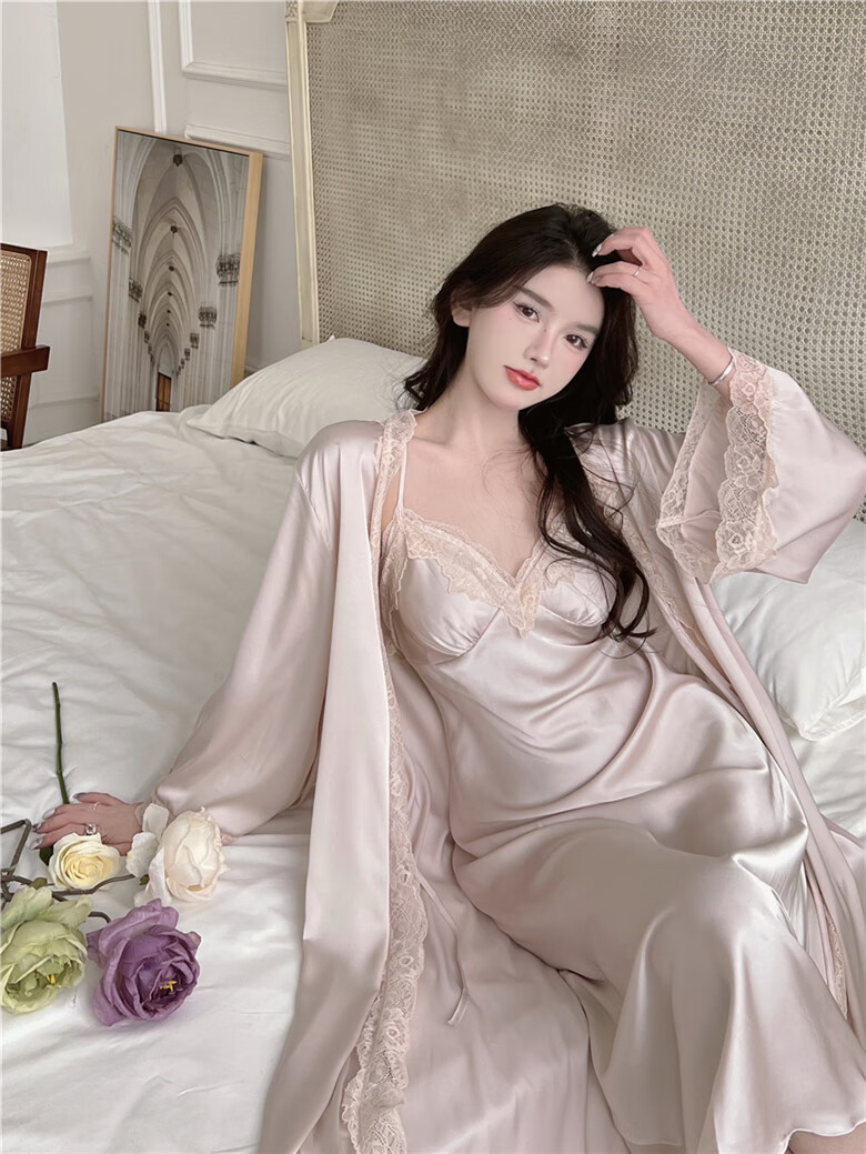 浪莎性感吊带睡衣春秋季高级感带胸垫防凸点2024年女士气质睡裙套装