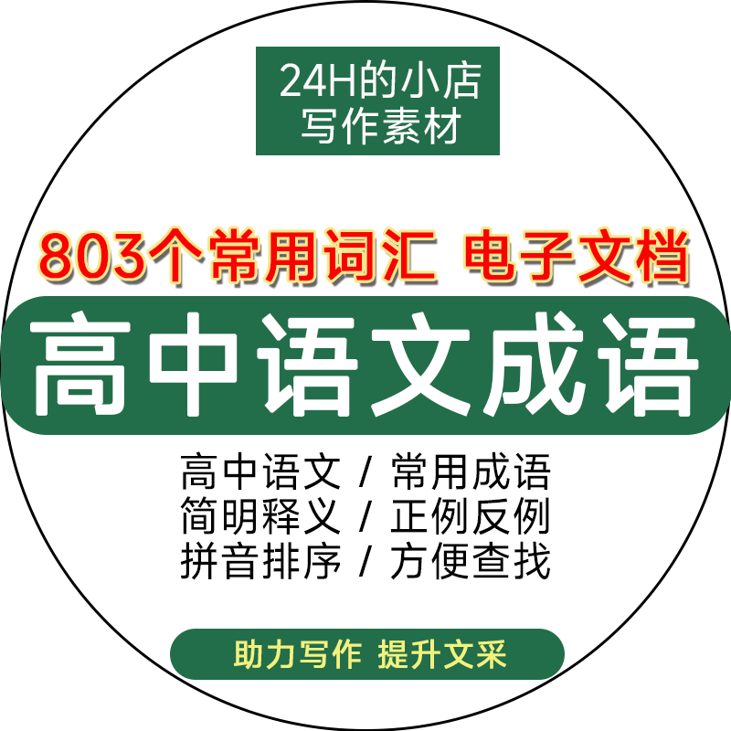 高中语文必背成语汇总作文素材摘抄积累高考词汇解释义word电子版