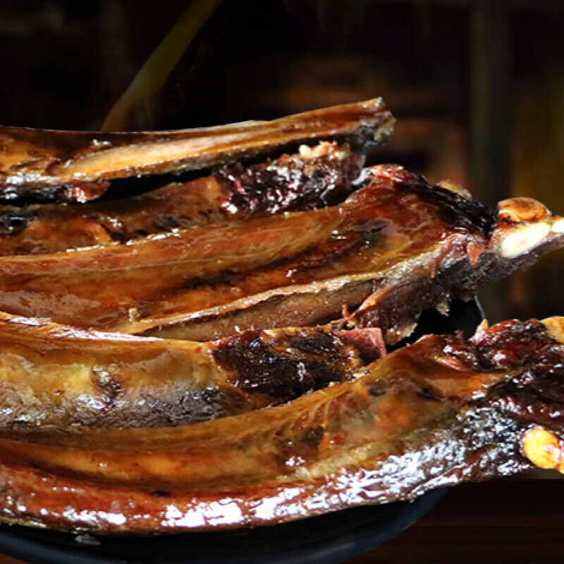 虎钢馋四川特产黑腊肉排骨特色咸味手撕腊排骨250克烟熏肋排