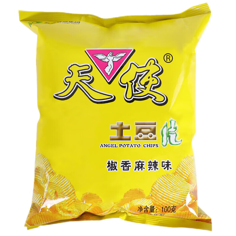 天使土豆片100克*20袋香辣麻辣牌薯片8090后怀旧零食 麻辣味100g*20袋