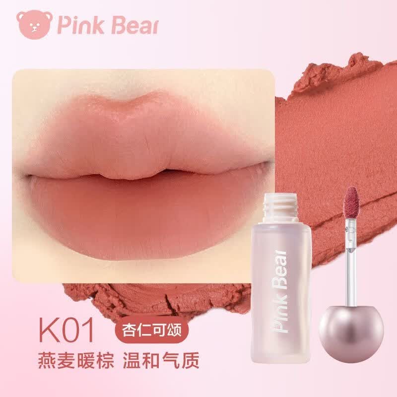 皮可熊贴贴唇泥库洛米唇釉口红pinkbear贴贴皮可熊loopy礼盒露比唇釉 K01 杏仁可颂