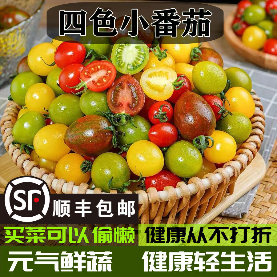 水果蔬菜三色小番茄圣女果混装顺丰千禧小西红柿新鲜红黄绿孕妇减肥nv