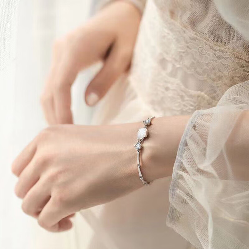N2it时尚饰品镀金手链女INS风格生生日礼物送女友老婆纪念 一贝子手链