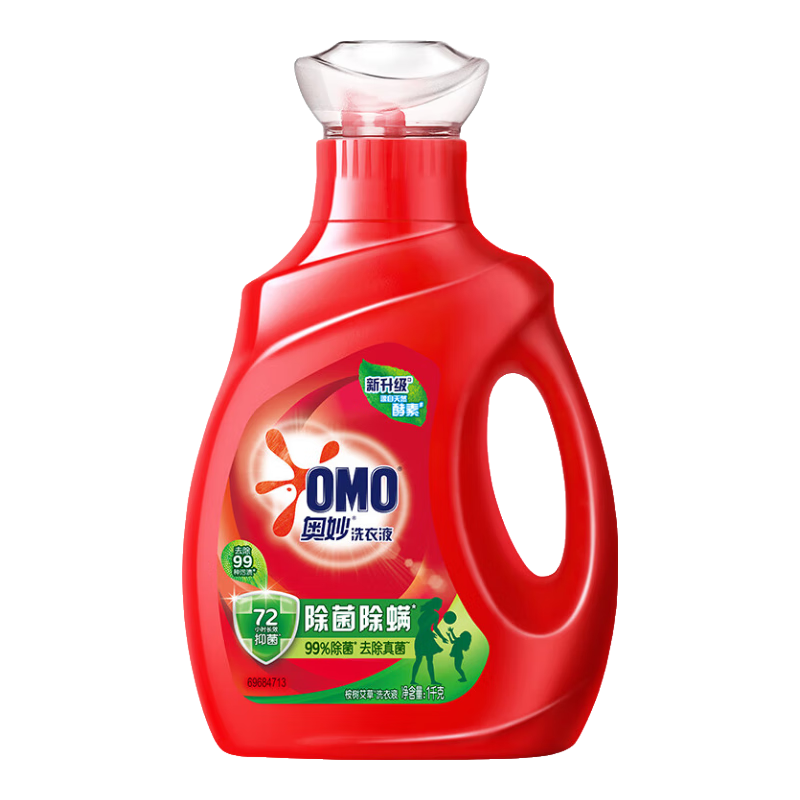 20点：奥妙（OMO） 除菌除螨洗衣液2斤 天然酵素99%除菌除螨