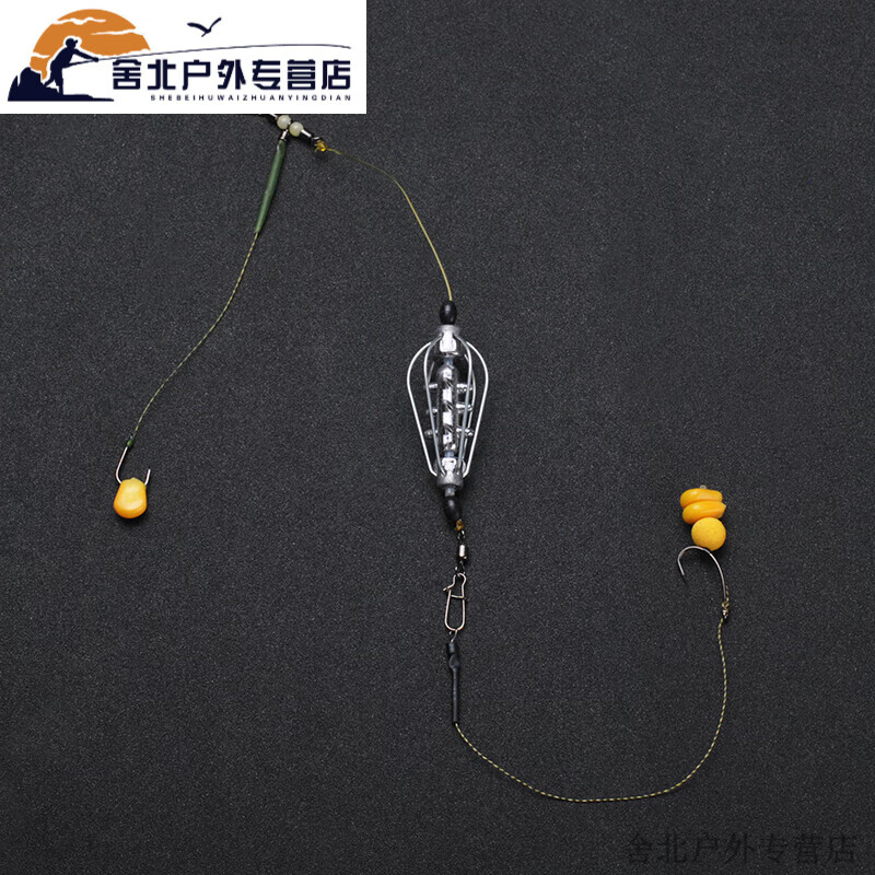 盇觃反离底钓法双钩欧式飞德钓组欧鲤钓库钓反底钩组浮球钓鱼珠珠线