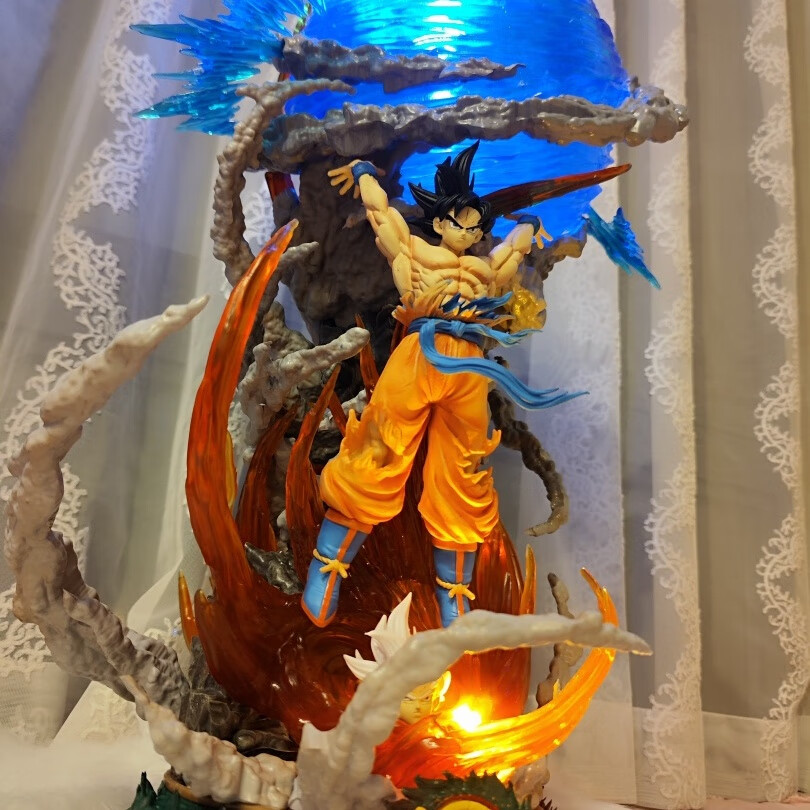 全款现货元气弹悟空七龙珠动漫60公分可发光双头雕手办祖国版