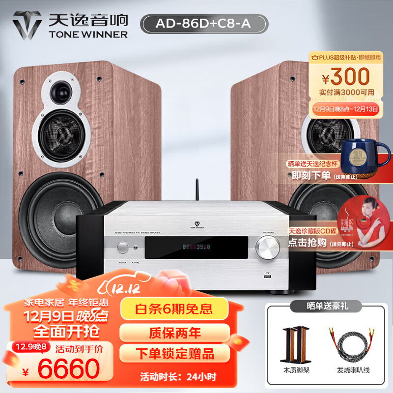 天逸（Winner） AD-86D合并式HIFI解码功放机发烧级立体声高保真HIFI组合 套餐7：搭配童笛C8