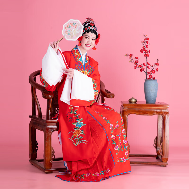 蓝卡丽姿(lancarisay)京剧花旦戏服装女古装越剧新款演出头饰戏曲水袖