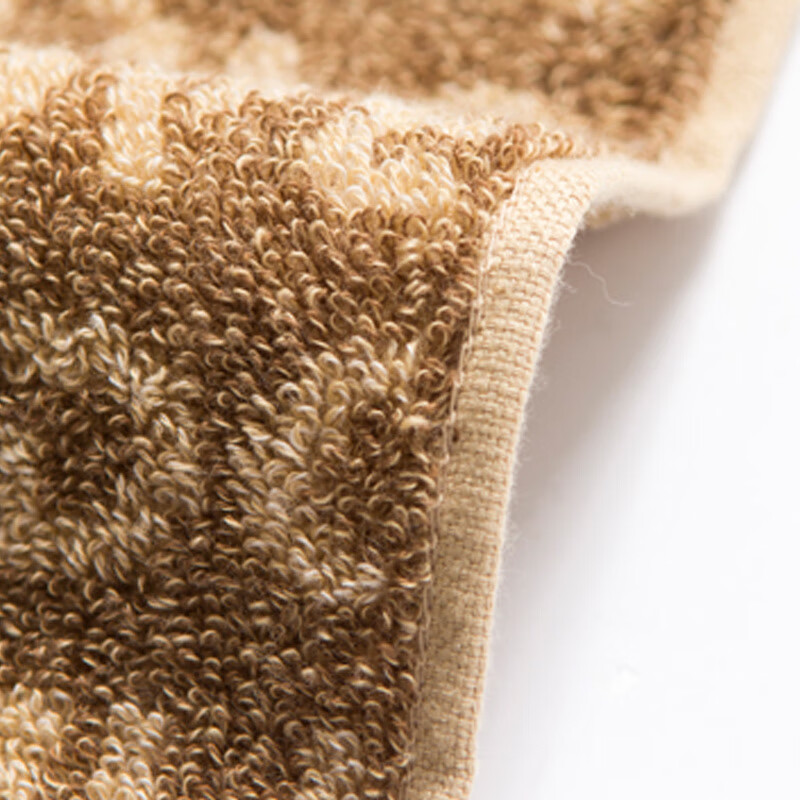 洁丽雅纯棉毛巾2条全棉方巾小洗脸巾柔软吸水男女家用擦手巾含挂绳深色 【浅棕1深棕1】 2条 52g