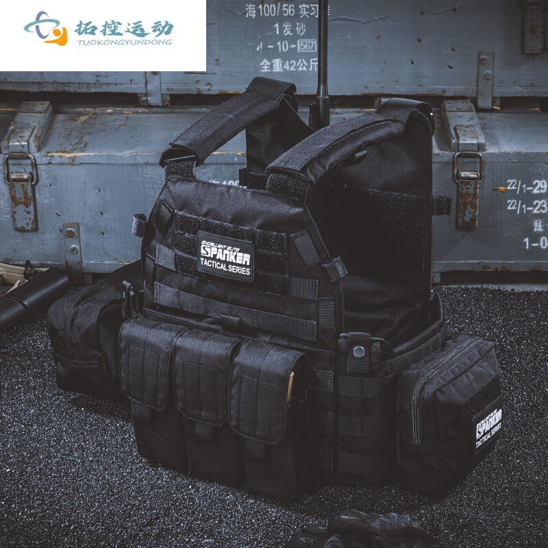 欲动防弹背心战狼同款6094战术背心轻量化多功能装备户外拓展 黑色