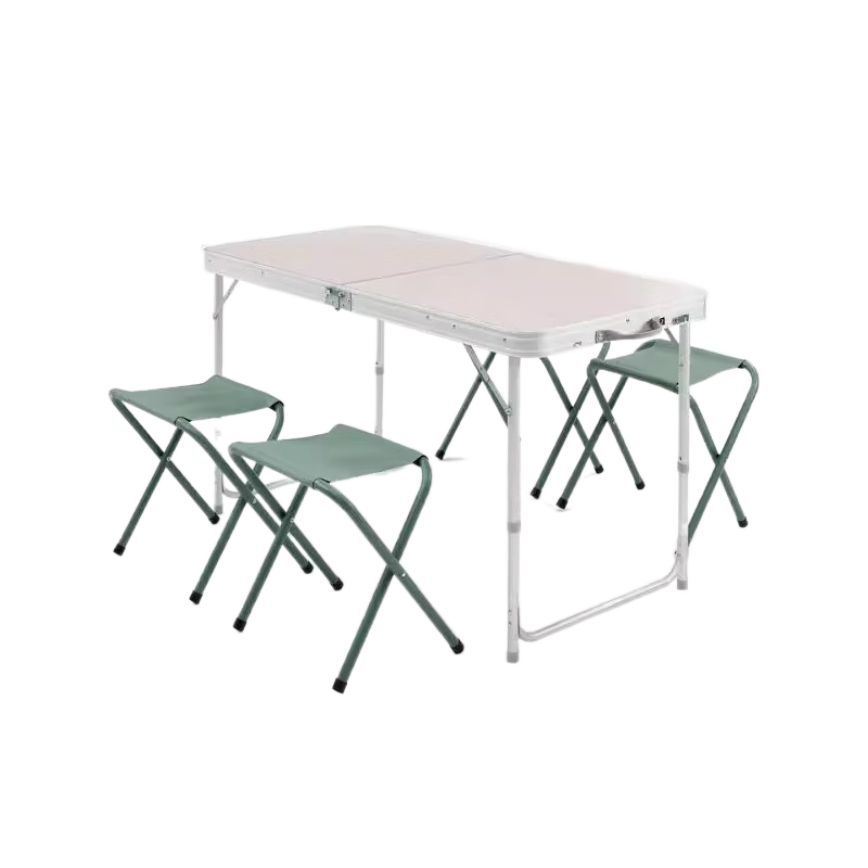 迪卡侬户外桌椅折叠桌子椅子露营野餐便携式套装组合 一桌四凳五合一桌椅套组