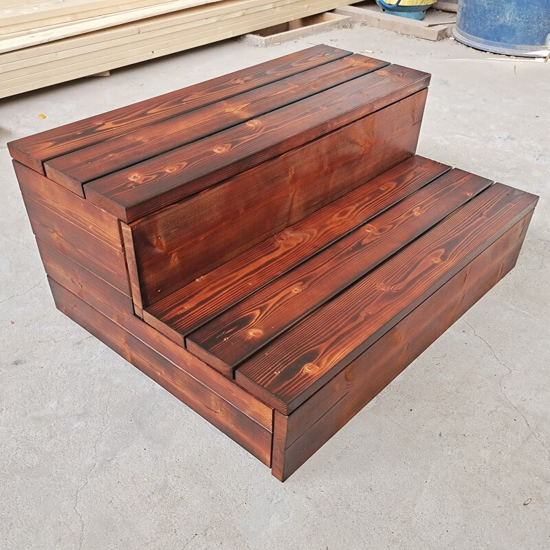 稳东踏步梯台阶【可定制】防腐木户外双层单层木质楼梯多层脚踏增高架