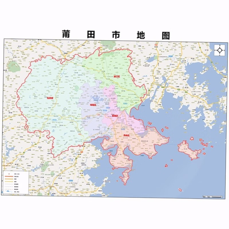 2024新款莆田市地图贴图 办公室挂图 高清防水墙壁装饰画定制地图