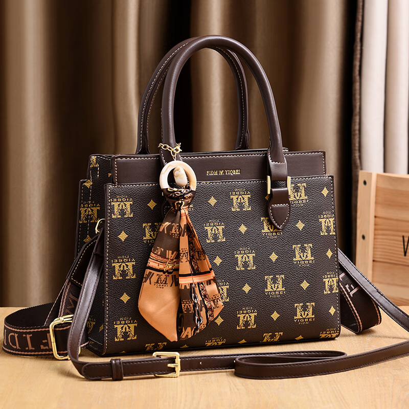 包2024新款复古百搭婆婆斜挎单肩包时尚大气中年女士包包 m款-咖啡