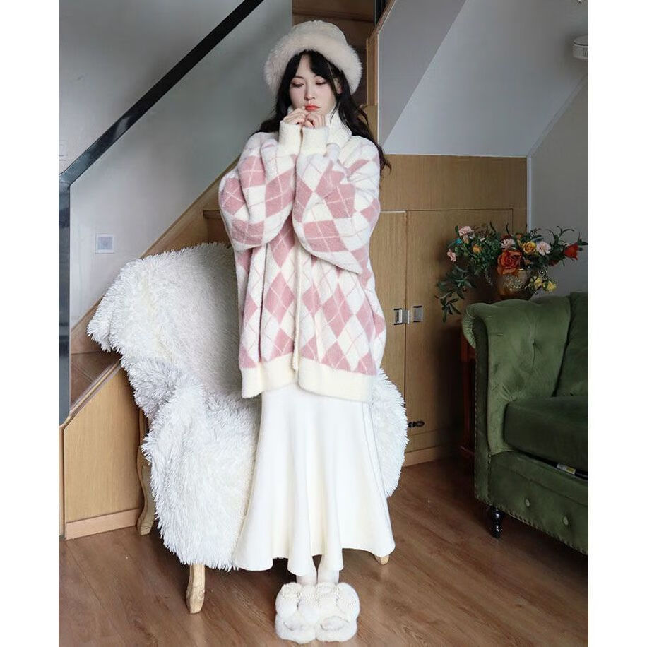 vjze冬天适合学生穿的保暖毛衣秋冬季温柔系穿搭女2023新款韩版宽松针