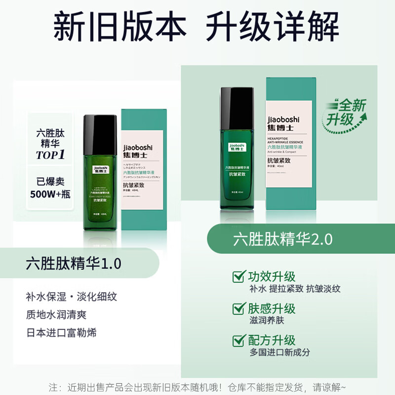 焦博士六胜肽精华液抗皱紧致精华淡化细纹法令纹抬头纹去除男女士衰老
