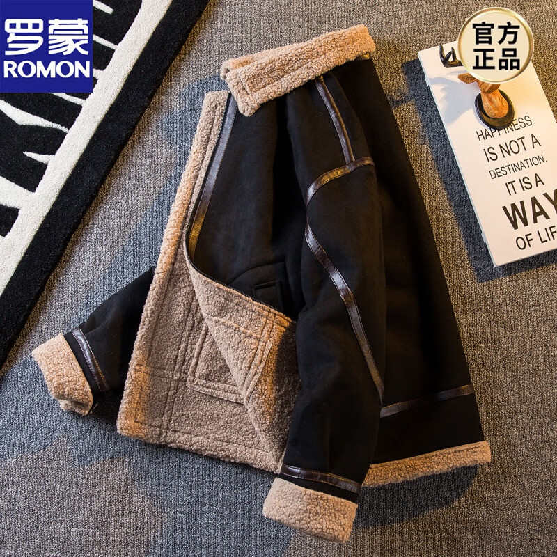 ���ɣ�ROMON����ʽƤëһ�����ë�������ж����¿�Ӻ�����������޷���Ʒ ��ɫ M (100-120��)