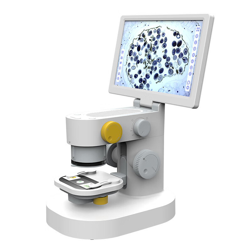 顺华利1600X光学电子显微镜中小学生专用高清专业可看细菌细胞螨虫跳蚤 白色