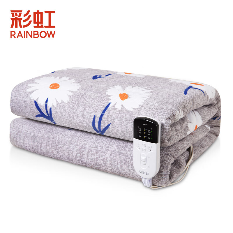 彩虹电热毯家用单人床双人双控分区调温电暖垫除湿除螨安全电褥子