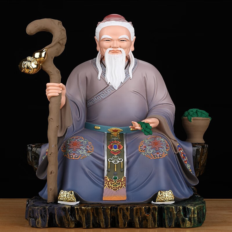 瀛乐药王菩萨神像孙思邈神医华佗像体真身树脂佛像居家用供奉佛堂摆件