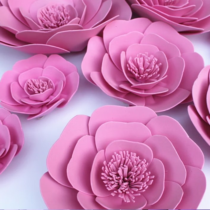 thorny roses花店玫瑰海绵防水花 婚庆纸花10-80厘米带杆路引立体泡沫