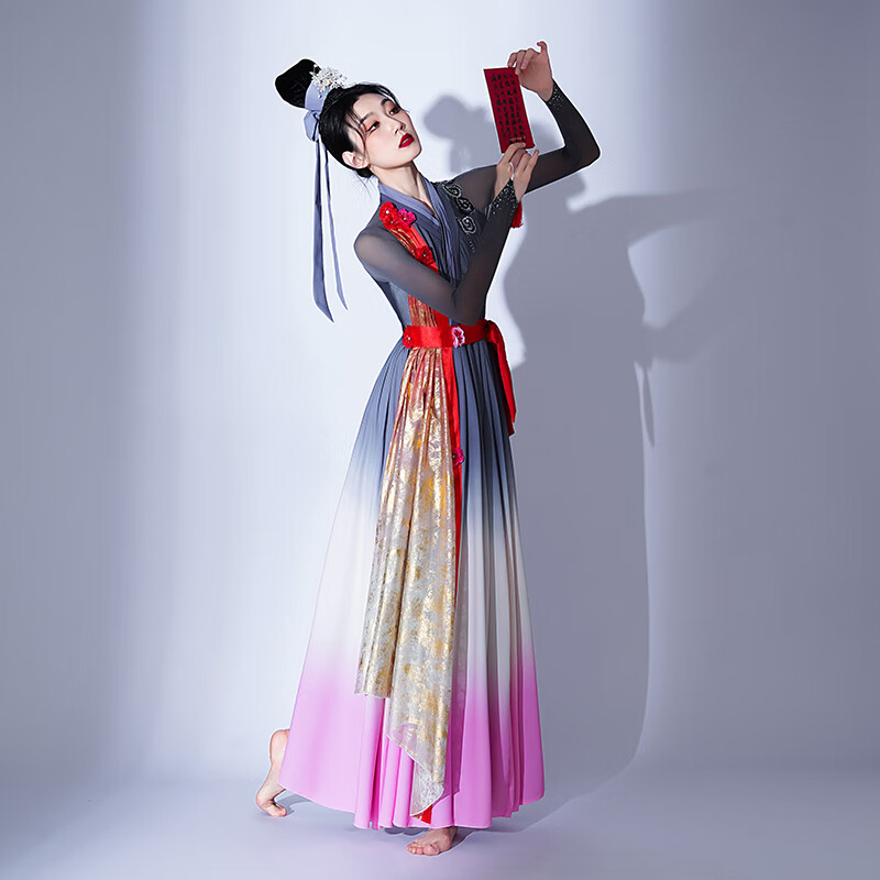 橦舟渡桃花笺舞蹈服饰汉服舞蹈服古典舞服装艺考可定制儿童演出服古典